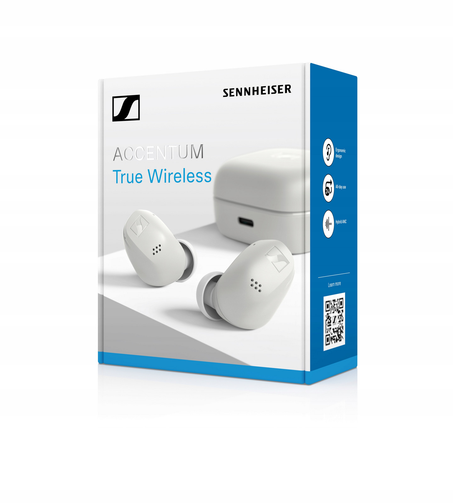 Bezdrátová sluchátka Sennheiser True Wireless White Bt 5.3 kl.1 hybrANC