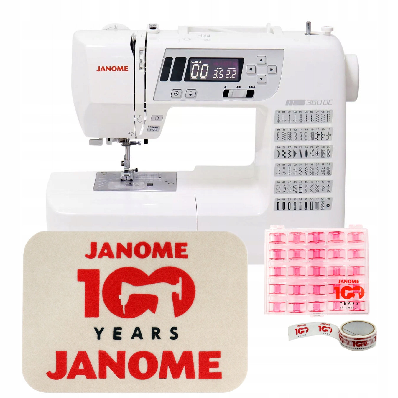 Janome 360DC domácí šicí stroj pro vášnivé krejčovství Bonus