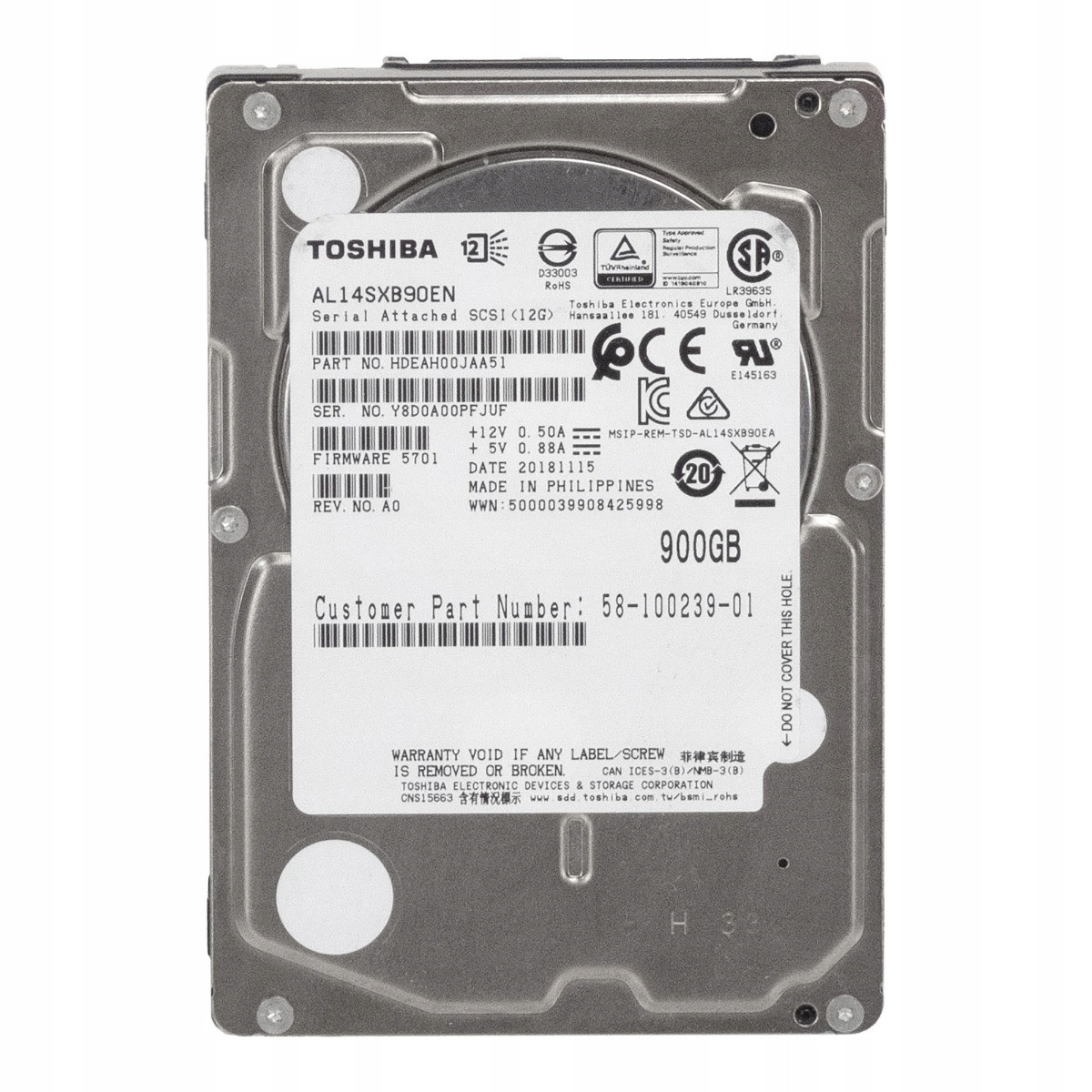 Cisco 58-100239-01 900GB 15K 128MB SAS-3 2.5'' AL14SXB90EN