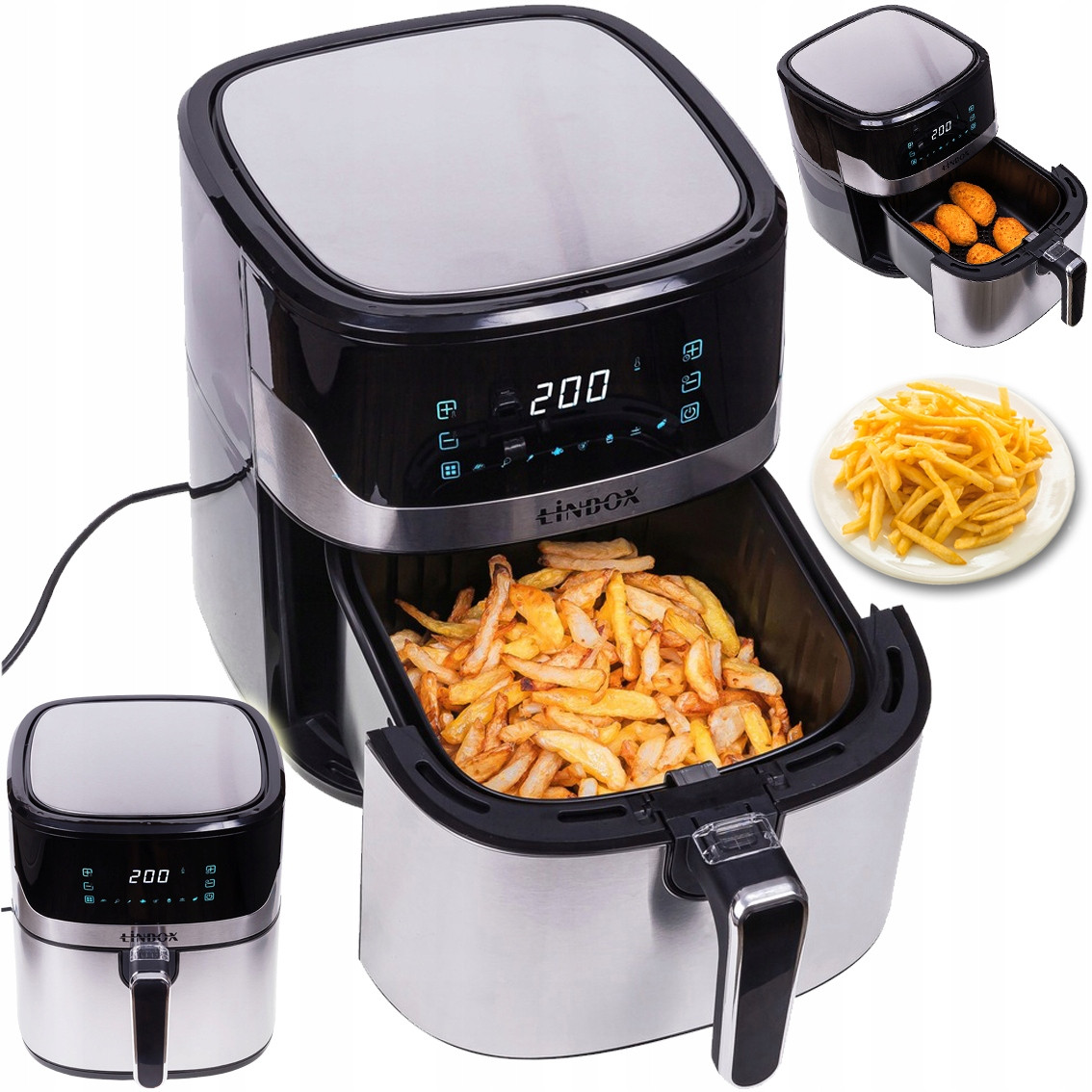 Fritéza bezolejová bez tuku 6L 1600W