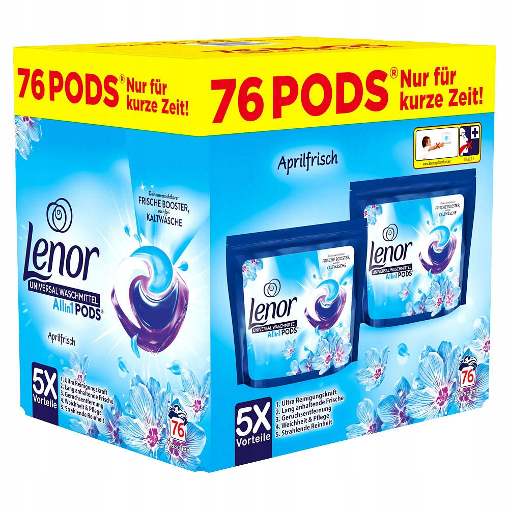 Lenor Aprilfrisch Universal kapsle 3in1 2x38 praní De