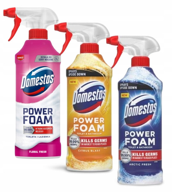 3 x Domestos Power Foam Čisticí pěna Citrus Floral Arctic 1305 ml