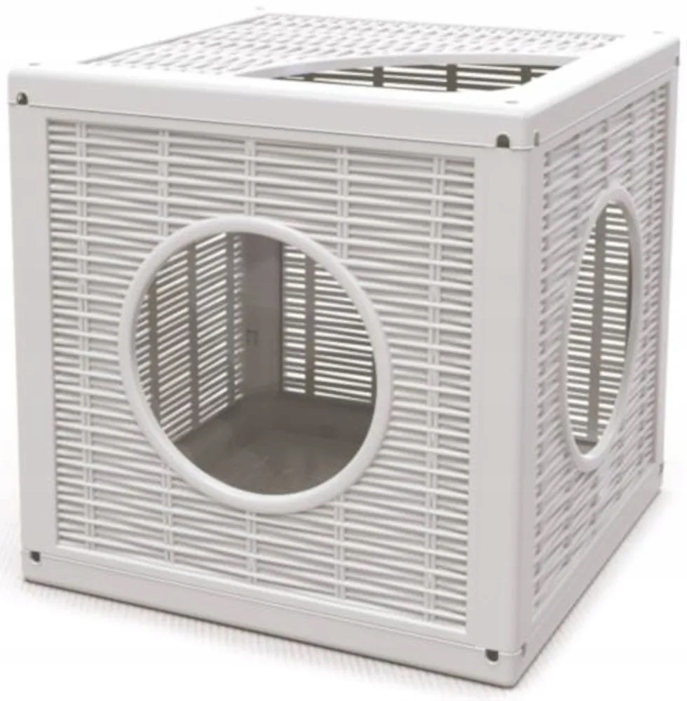 Bama Modulární úkryt a prolézačka pro kočky Qublo, barva bílá