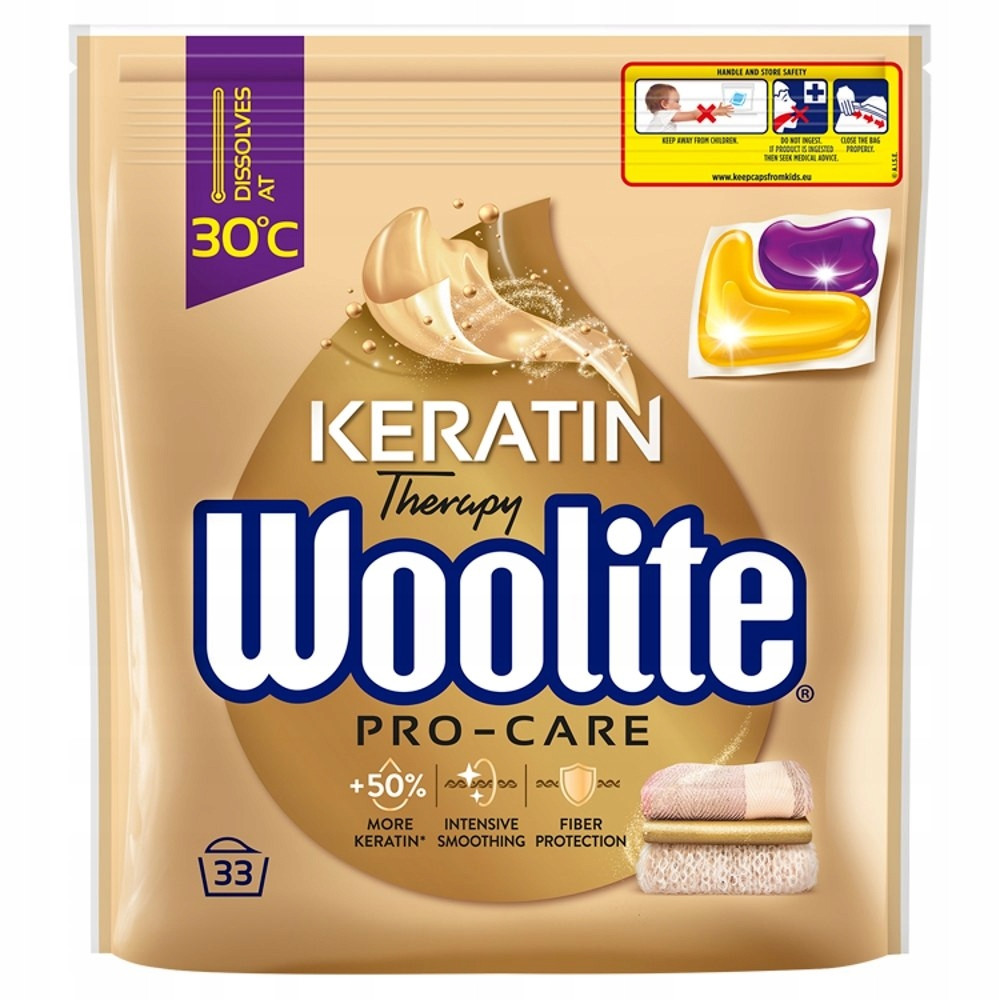 Woolite Keratin Therapy Pro-Care univerzální prací kapsle s keratinem