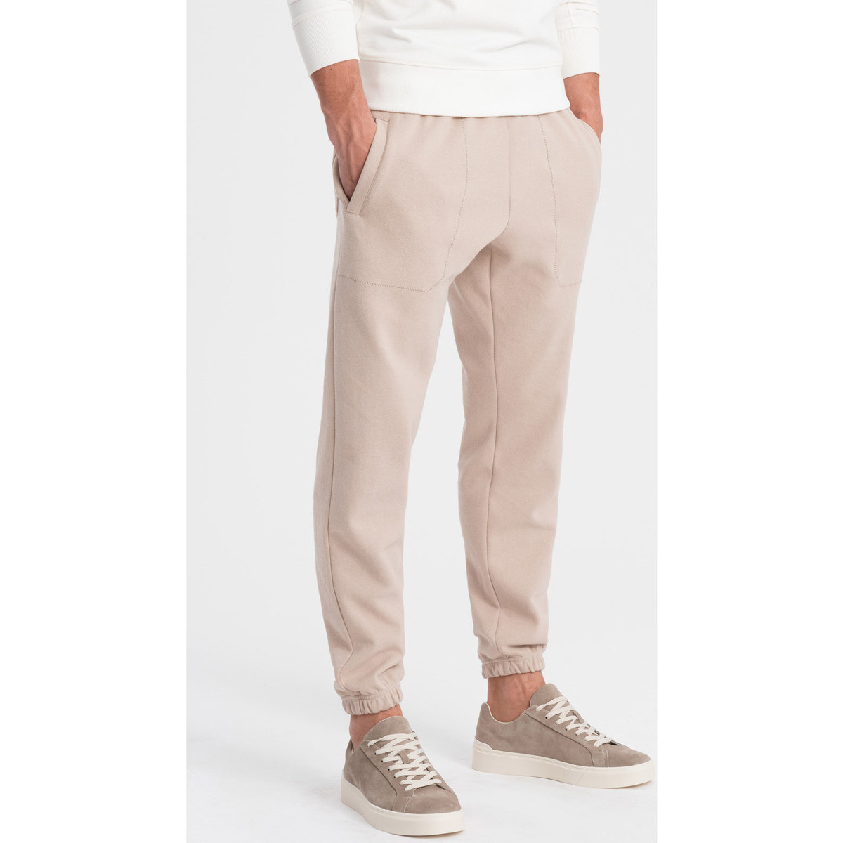 Ombre  Pánské tepláky Wannon béžová  Béžová