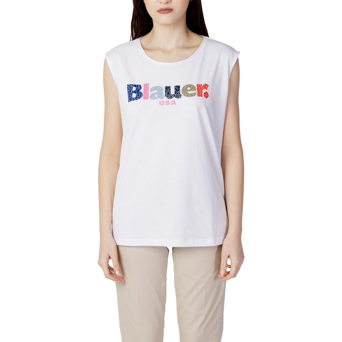 Blauer  LOGO FRAMMENTATO 23SBLDH03283  Bílá