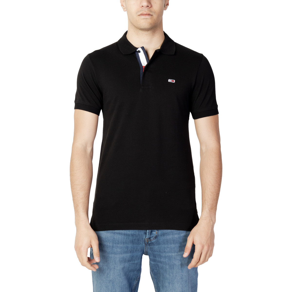 Tommy Hilfiger  TJM SLIM PLACKET POLO DM0DM15370  Černá