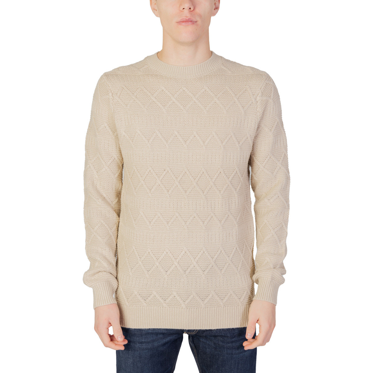 Only & Sons   ONSWADE REG 5 STRUC CREW NECK KNIT 22027159  Béžová
