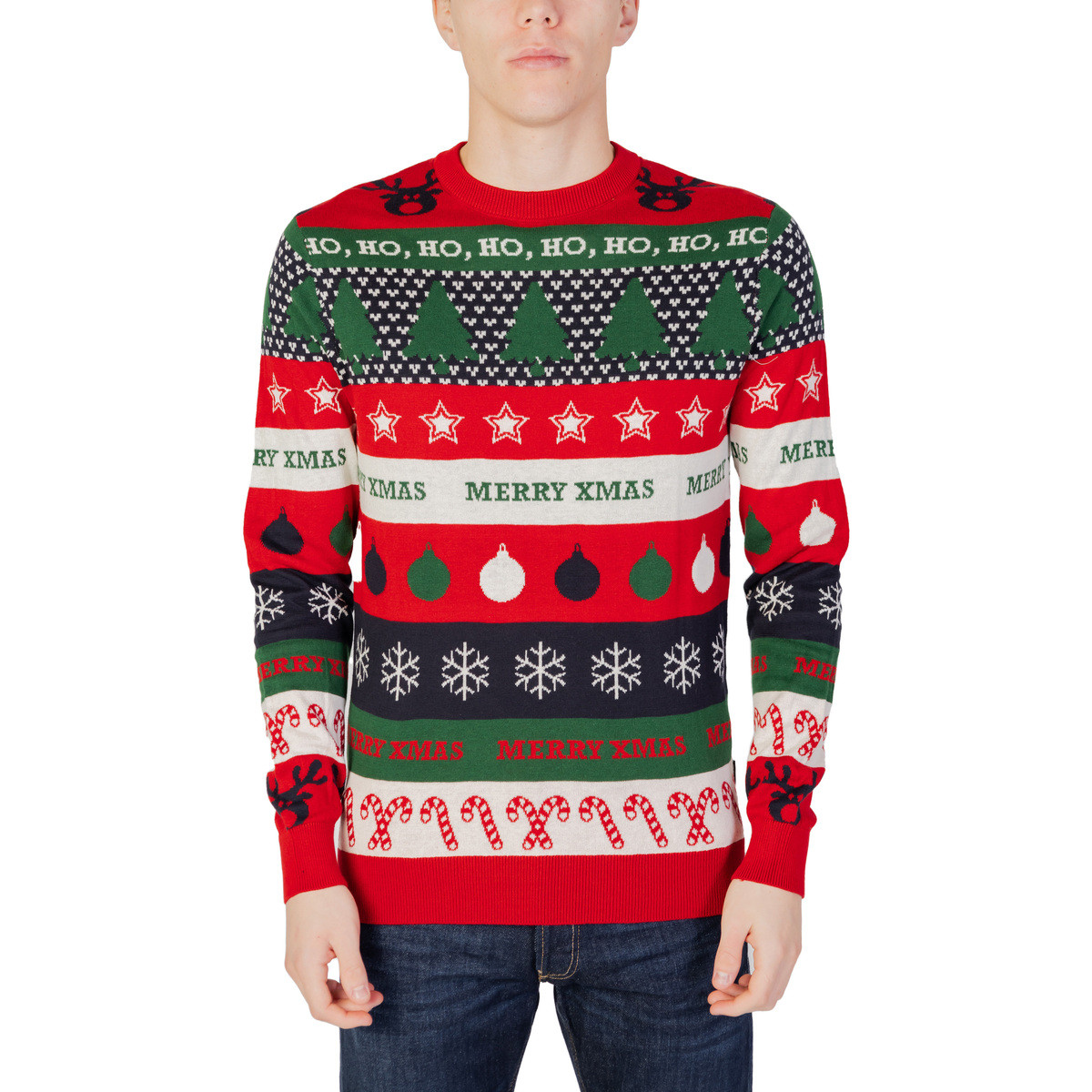 Only & Sons   ONSXMAS REG 12 MIX XMAS JAC CREW KNIT 22027280  Červená