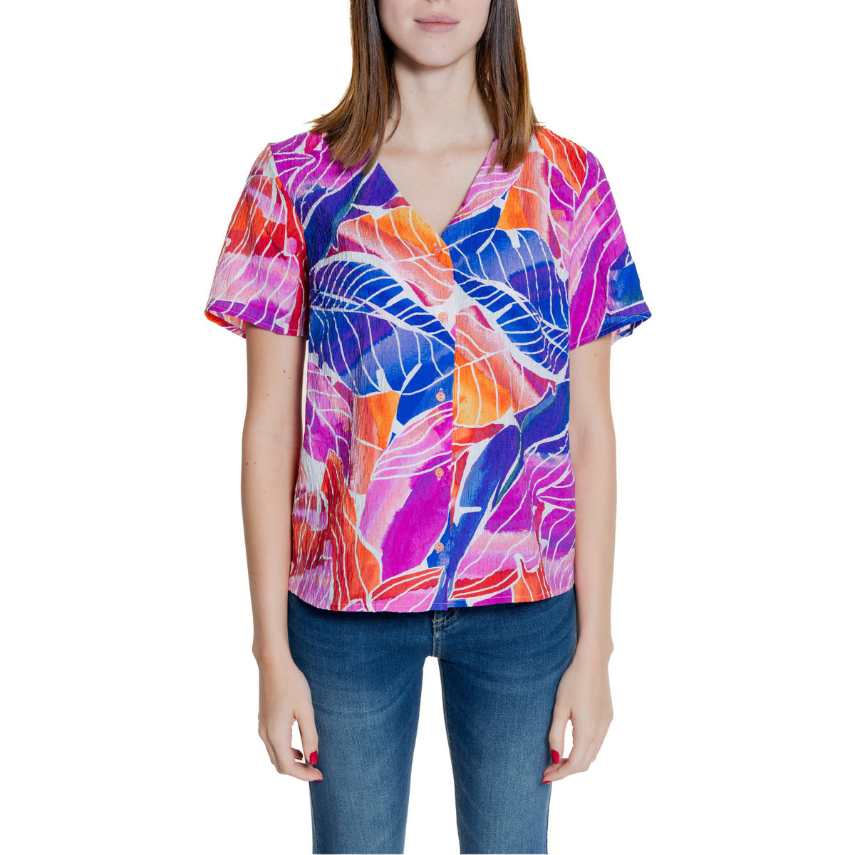 Vila  Vilimia Osa V-Neck S/S 14095812  Růžová