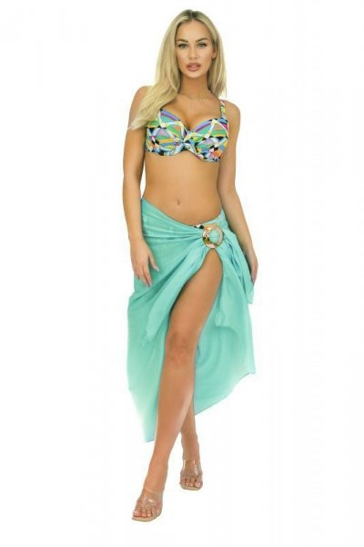 Self D95CH1 5 UNI Plážové pareo One size seledinová