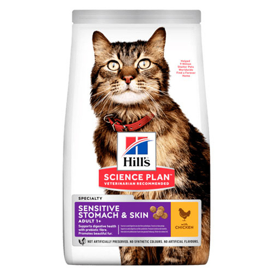 HILL'S Fel. Dry SP Adult Sen.Stomach&Skin Chicken1,5kg