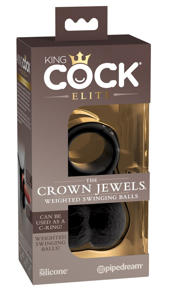 King Cock Elite Crown Jewels - Houpací svorka, obal na penis (černý)