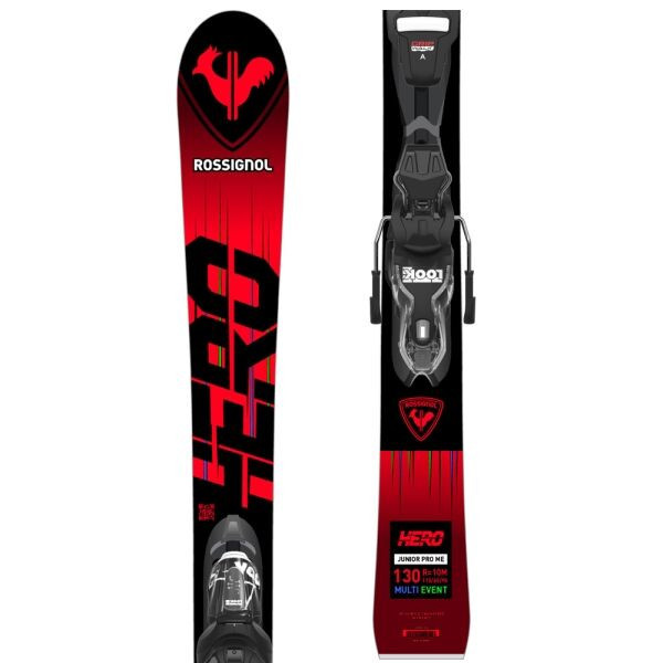 Rossignol HERO JUNIOR XPRESS + JR EXPRESS 7 GW Dětské sjezdové lyže, červená, velikost