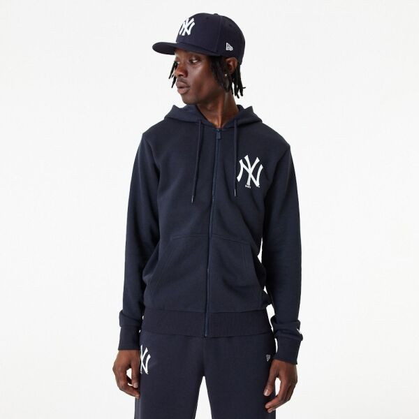 New Era MLB ESSENTIALS FZ HOODY NEYYAN Pánská mikina, tmavě modrá, velikost