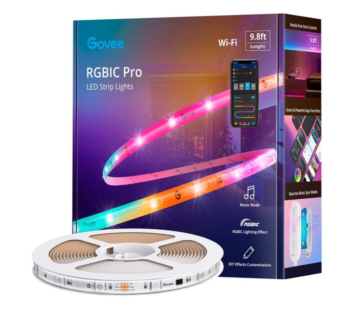 Govee Govee - Wi-Fi RGBIC Smart PRO LED pásek 3m - extra odolný