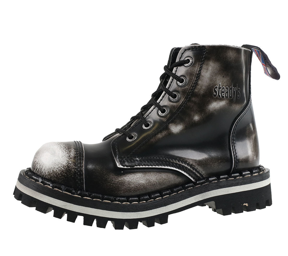 boty kožené unisex - 6 dírkové - STEADY'S - STE/6/PAS_white/black 36
