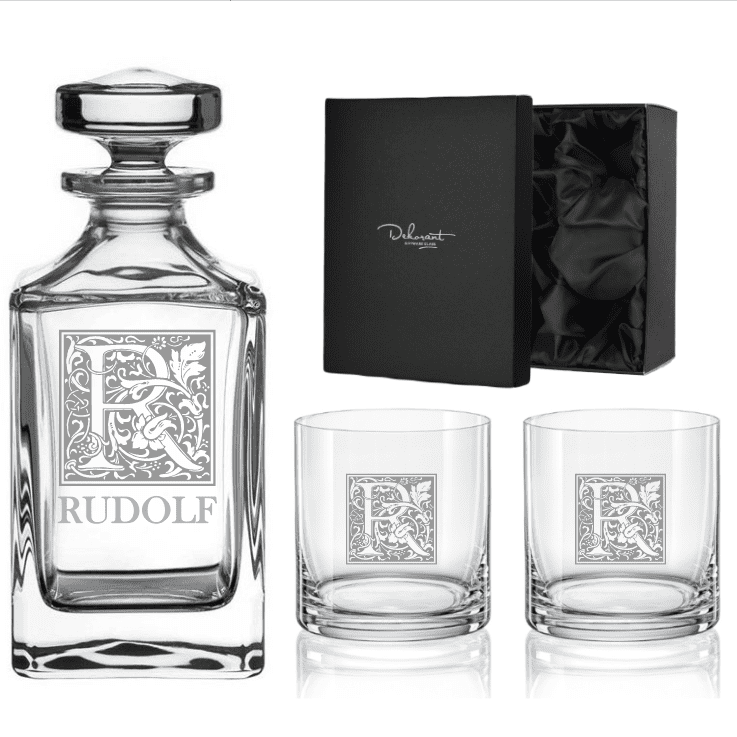 Diamante Křišťálový whisky set s gravírováním INICIÁL + JMÉNO  1+2