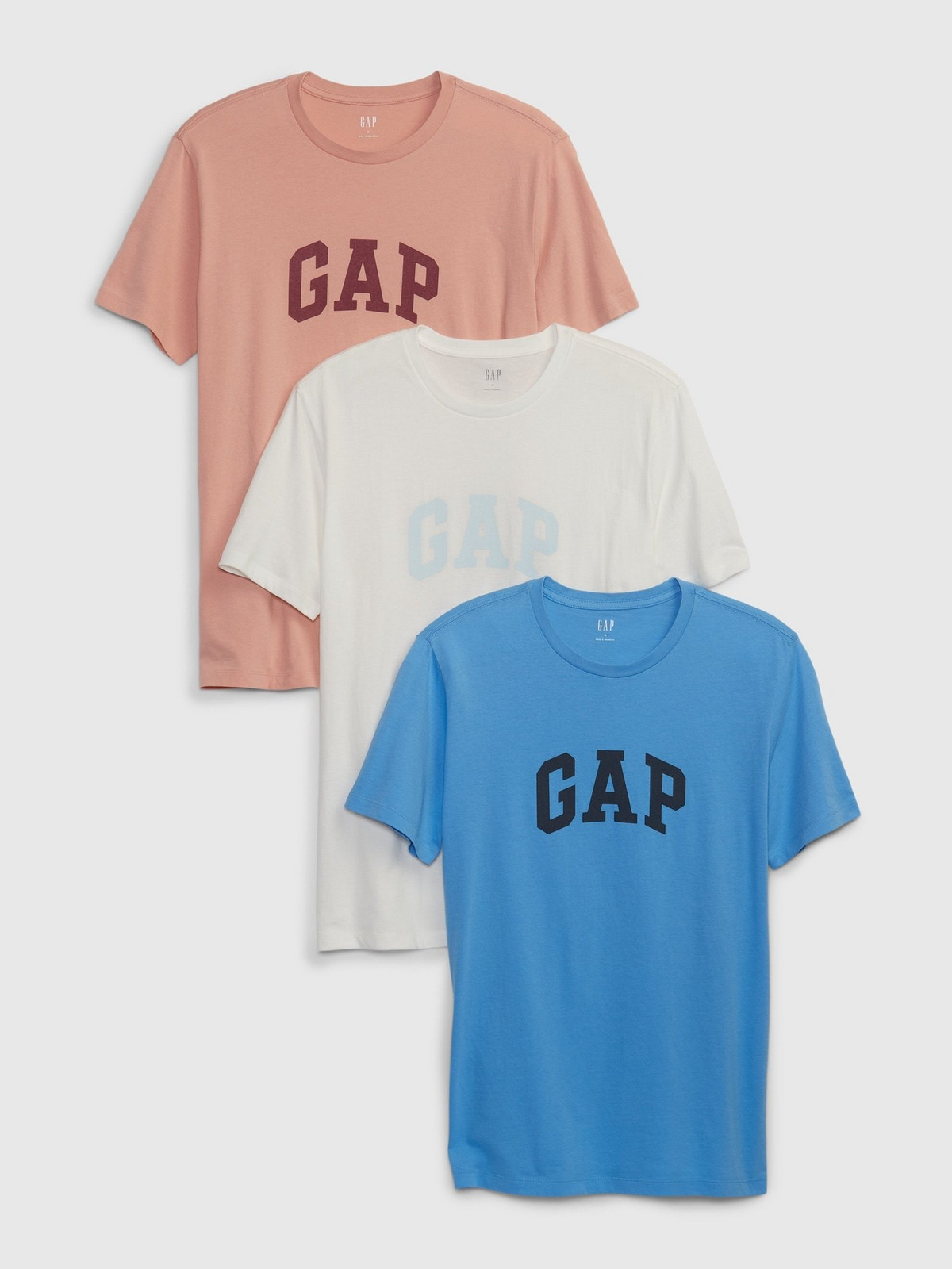 Barevné pánské tričko s logem GAP, 3ks