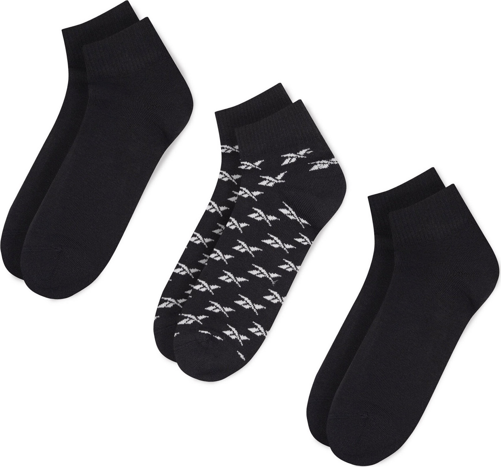 Sada 3 párů nízkých ponožek unisex Reebok CL FO Ankle Sock 3P GG6675 Černá