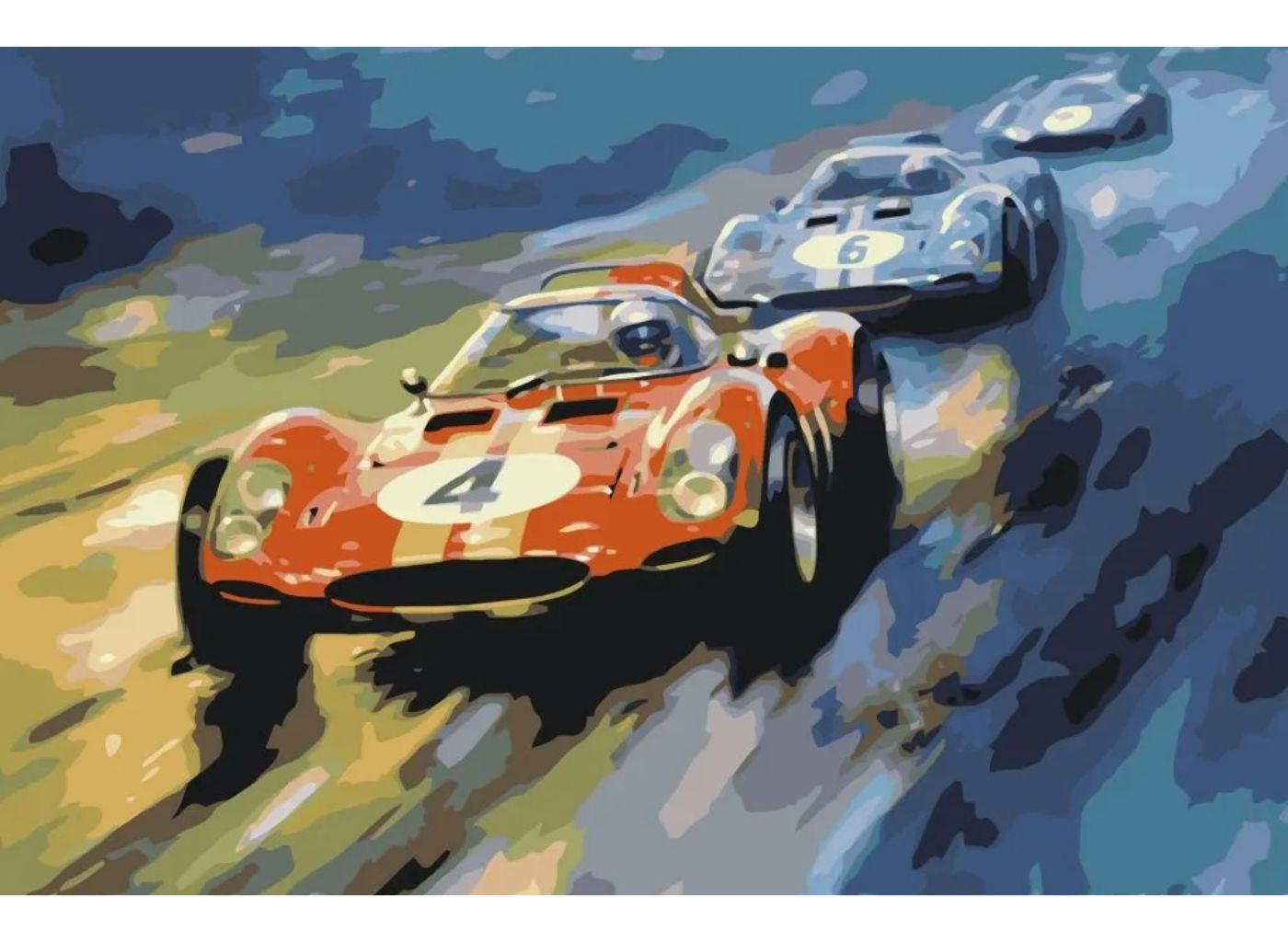 MALUJEŠ Malování podle čísel - ZÁVODY Rozměr: 40x60 cm, Rámování: bez rámu a bez vypnutí plátna