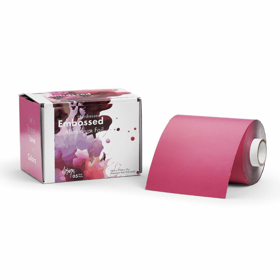 BraveHead Embossed Aluminium Foil - alobal v roli s texturou, 12cm x 100 m, 15 mikro 8856 - Hot Pink - růžový
