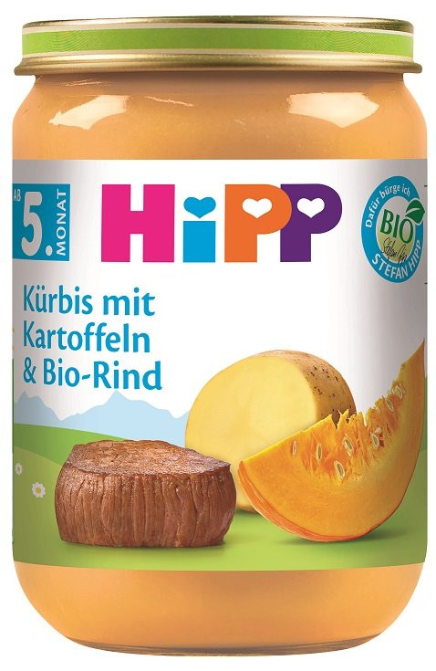 HiPP BIO Dýně, brambory a hovězí maso 190 g
