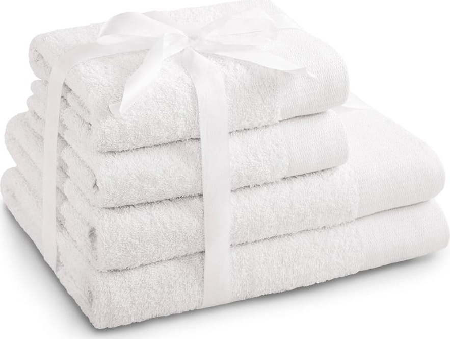 Bílé froté bavlněné ručníky a osušky v sadě 2 ks Amari – AmeliaHome
