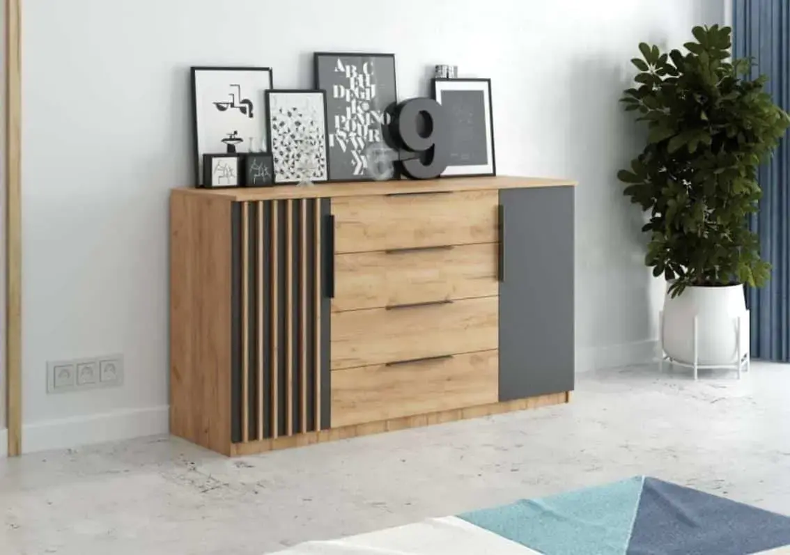 Casarredo Komoda VARGA 160 dub kraft/černá