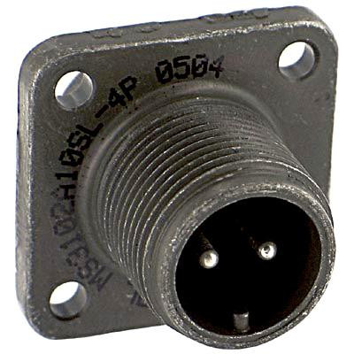 Amphenol Industrial Ms3102A10Sl-4P. Circular Connector Receptacle, Size 10Sl, 2 Position, Box