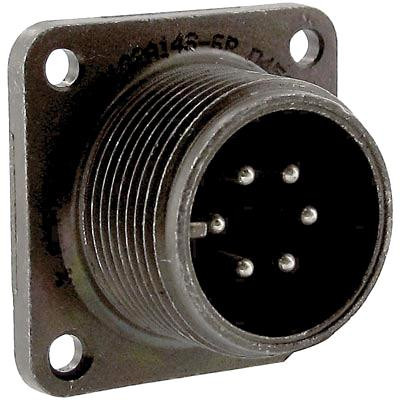 Amphenol Industrial Ms3102A14S-6P. Circular Connector, Receptacle, Size 14S, 6 Position, Box