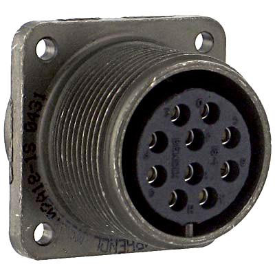 Amphenol Industrial Ms3102A18-1S. Circular Connector, Receptacle, Size 18, 10 Position, Box