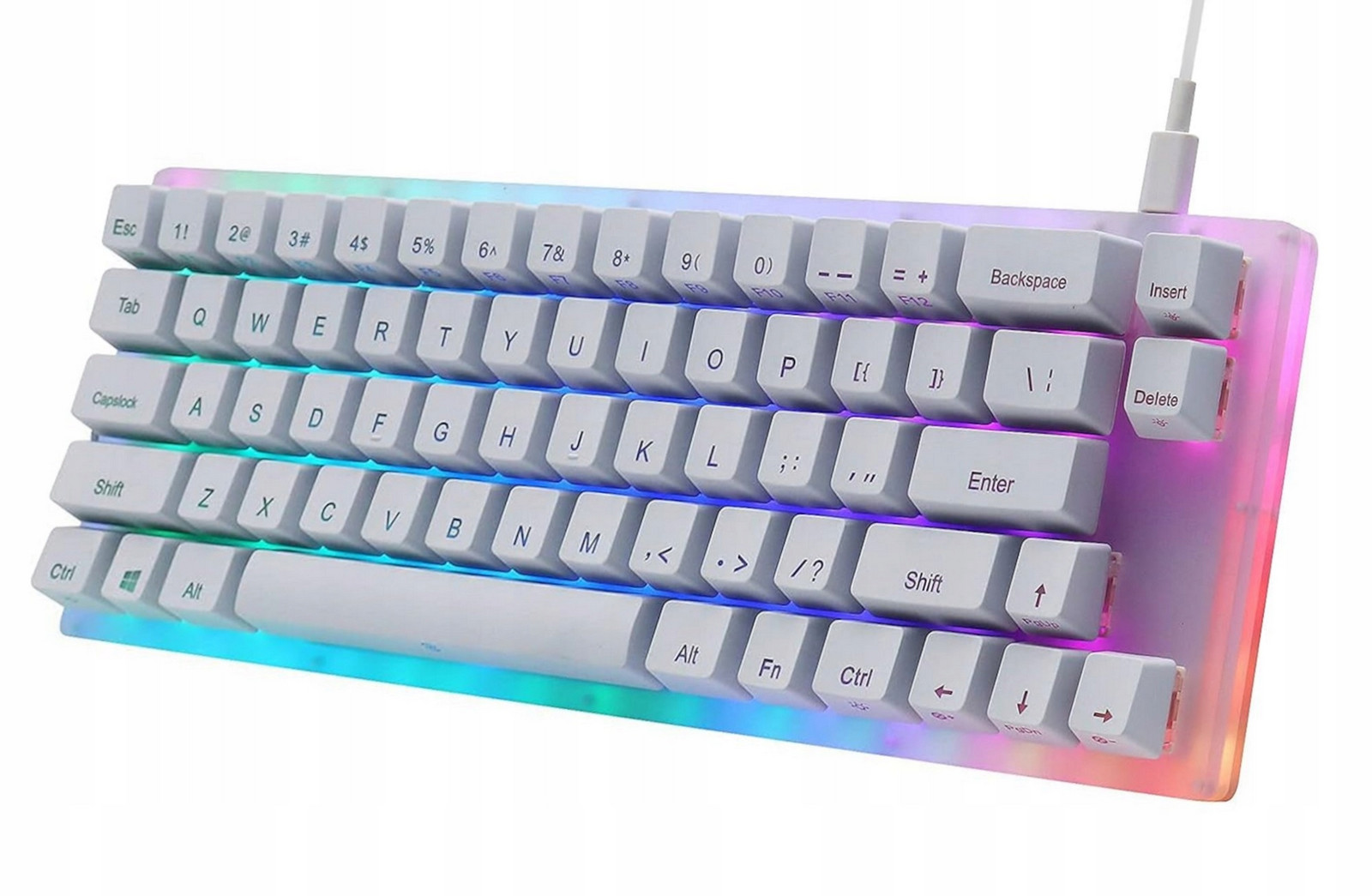 Mechanická Klávesnice Womier K66 Rgb Herní Bílá