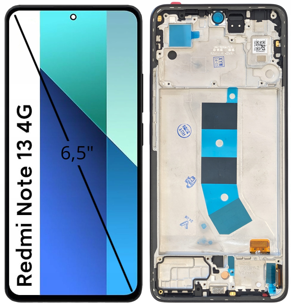 LCD Displej Pro Xiaomi Redmi Note 13 4G Velký Oled Rámeček Černý