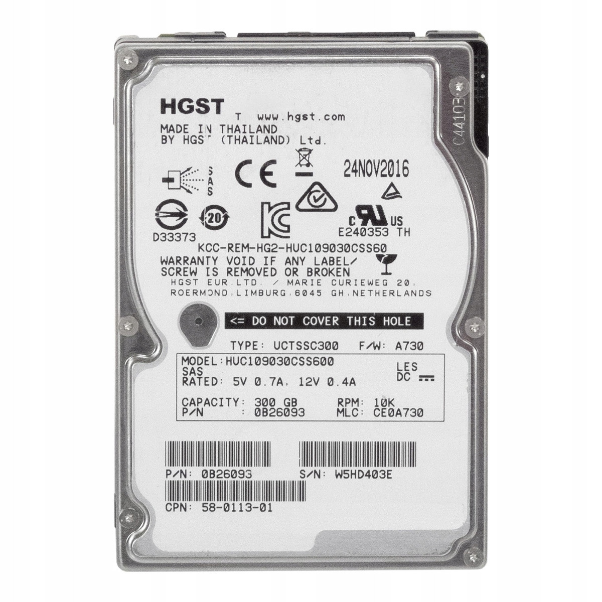 Cisco 58-0113-01 300GB SAS-2 10K 64MB 2,5'' HUC109030CSS600