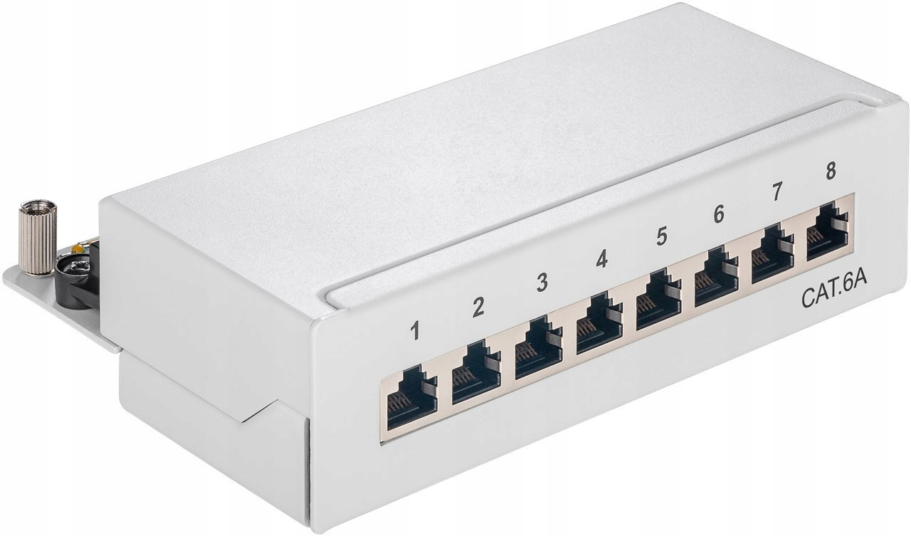 Patch panel CAT6A 8-portů mini/stolní šedý