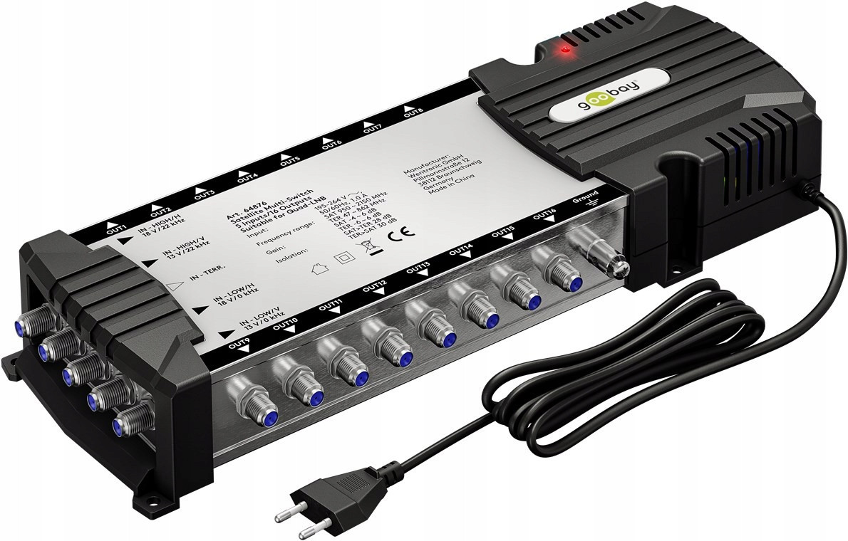 Multipřepínač Sat 5 vstupů 16 výstupů