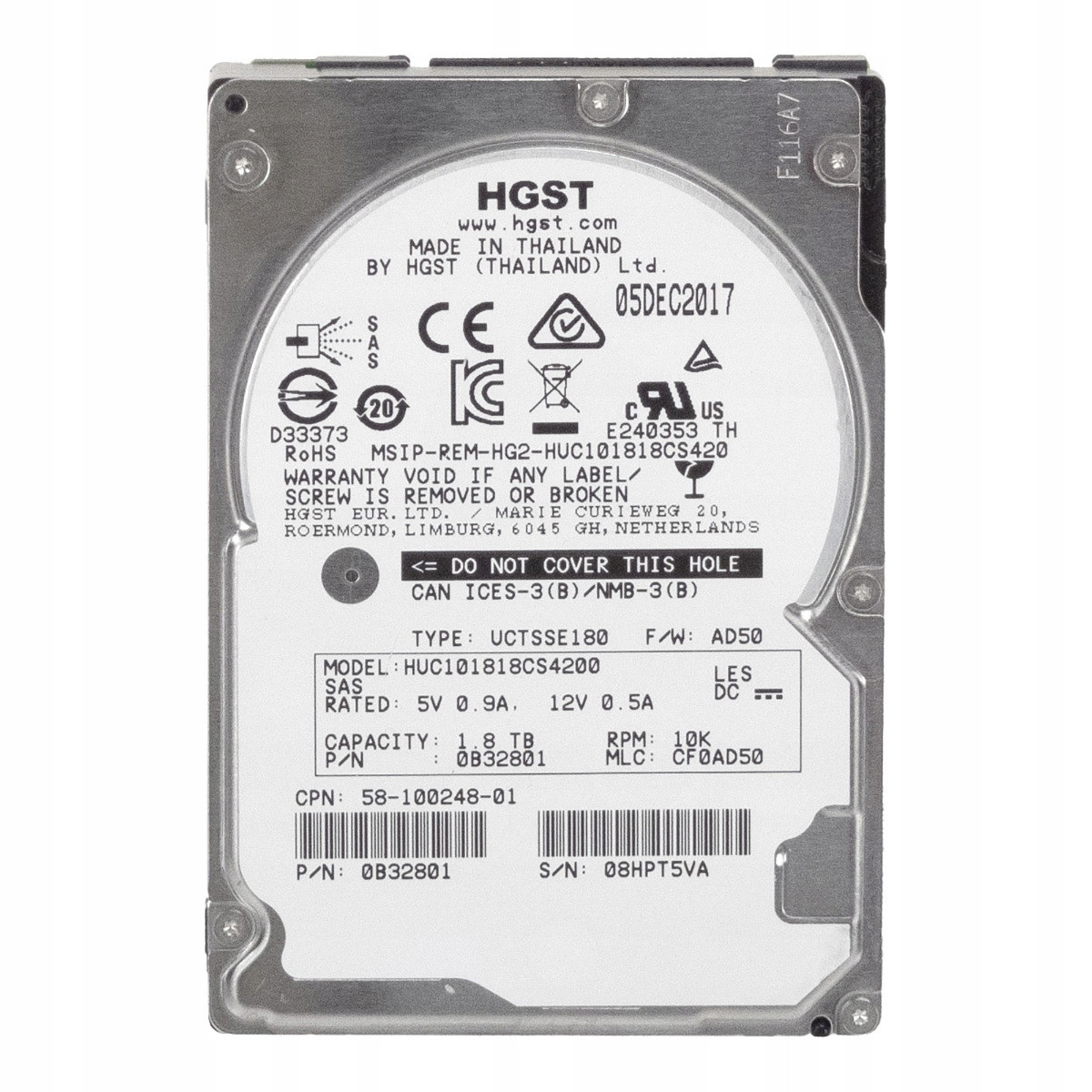 Cisco 58-100248-01 1,8TB 10K 128MB SAS-3 2,5'' HUC101818CS4200