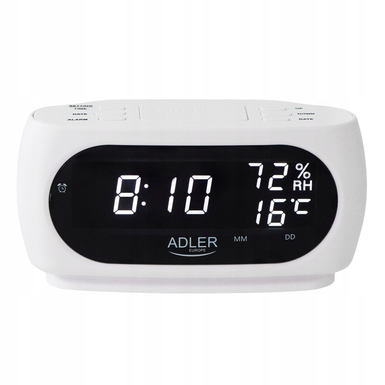 Adler Ad 1186W Hodiny budík s měřením teploty vlhkosti datum