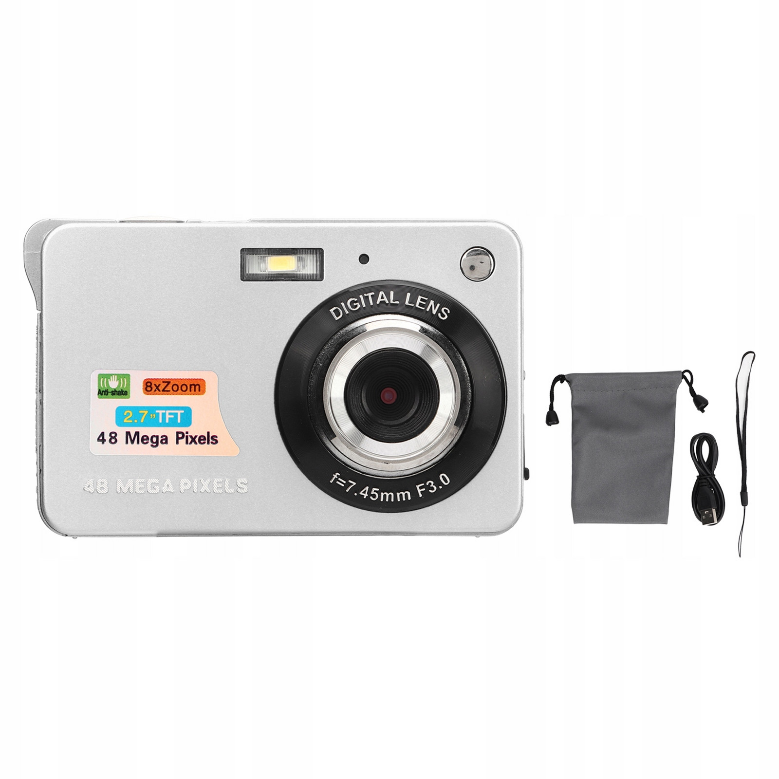 4K 48MP Digitální Fotoaparát 2,7PALCOVÝ LCD displej 8X Zoom Pro Vlogování
