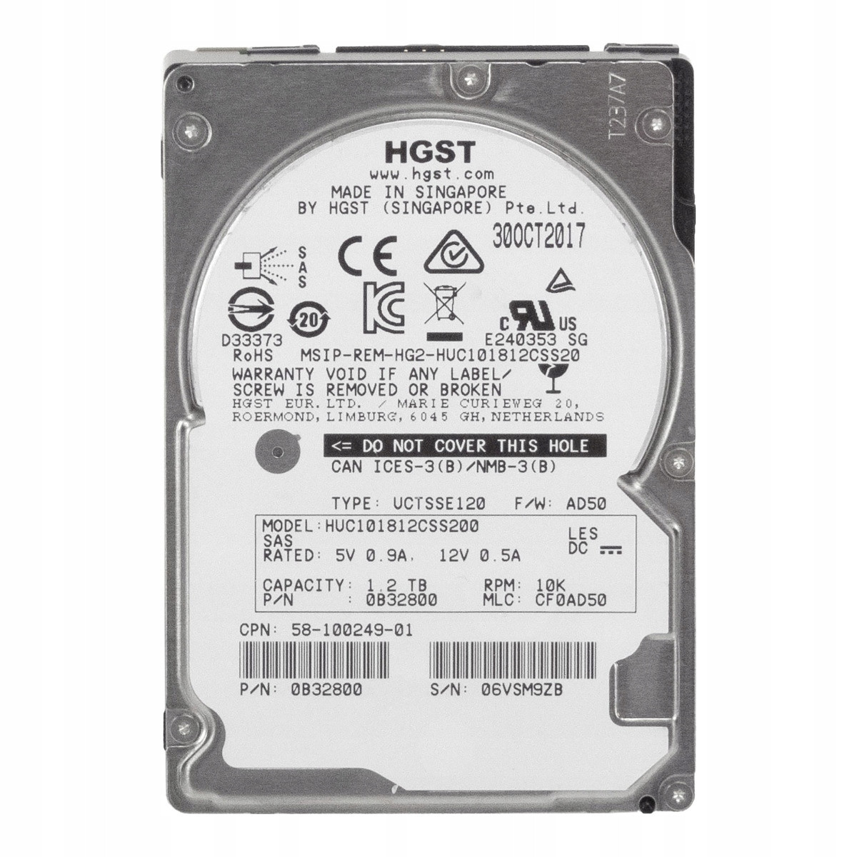 Cisco 58-100249-01 1,2 Tb 10K SAS-3 2,5'' HUC101812CSS200