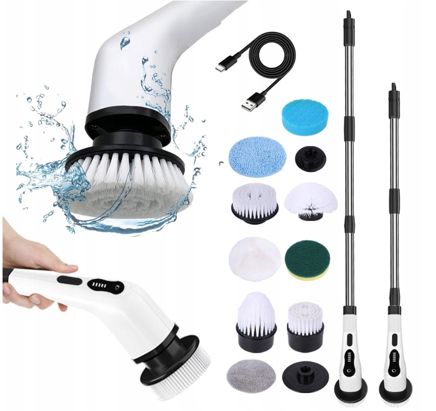 Wysuwany Mop Elektryczna Obrotowa Szczotka Do Czyszczenia Kuchnia 9 W 1