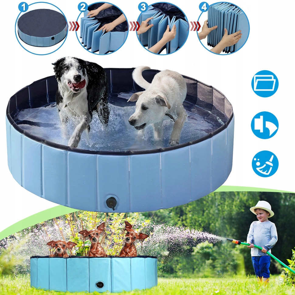 Brouzdaliště Pro Psy, Skládací Bazén Pro Psy Protiskluzová Vana Pro Psy Léto