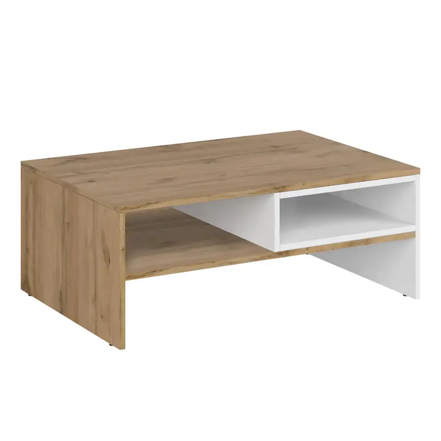 Tempo Kondela Konferenční stolek VILGO 90 - bílá/dub wotan
