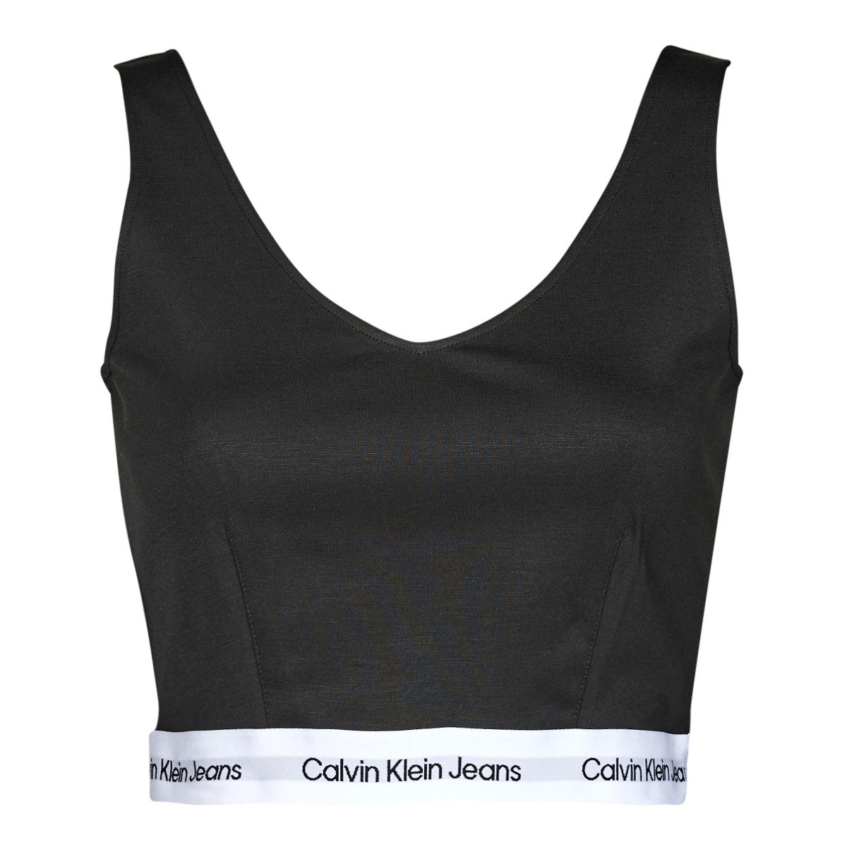 Calvin Klein Jeans  CONTRAST TAPE MILANO STRAPPY TOP  Černá