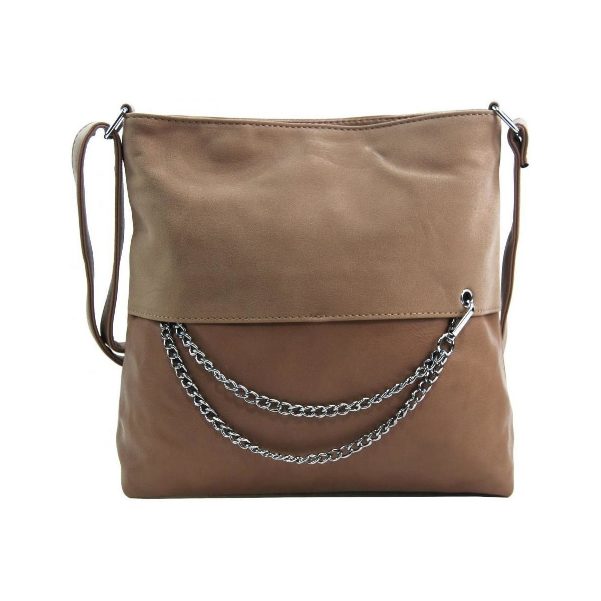 Rosy Bag  Dámská crossbody kabelka se řetízkem NH8146 meruňkově hnědá  Hnědá