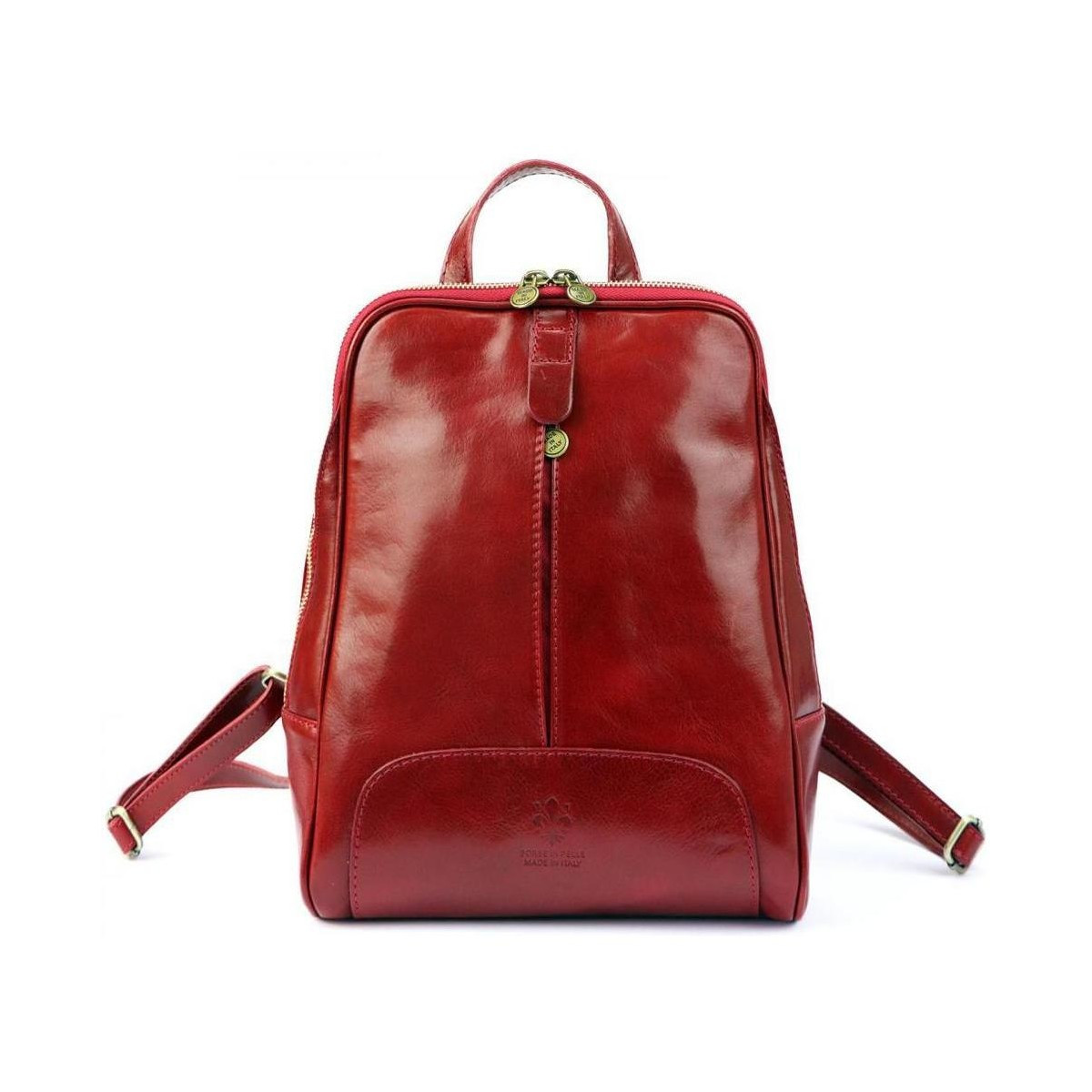 Vera Pelle  Kožený červený dámský batoh Florence  ruznobarevne