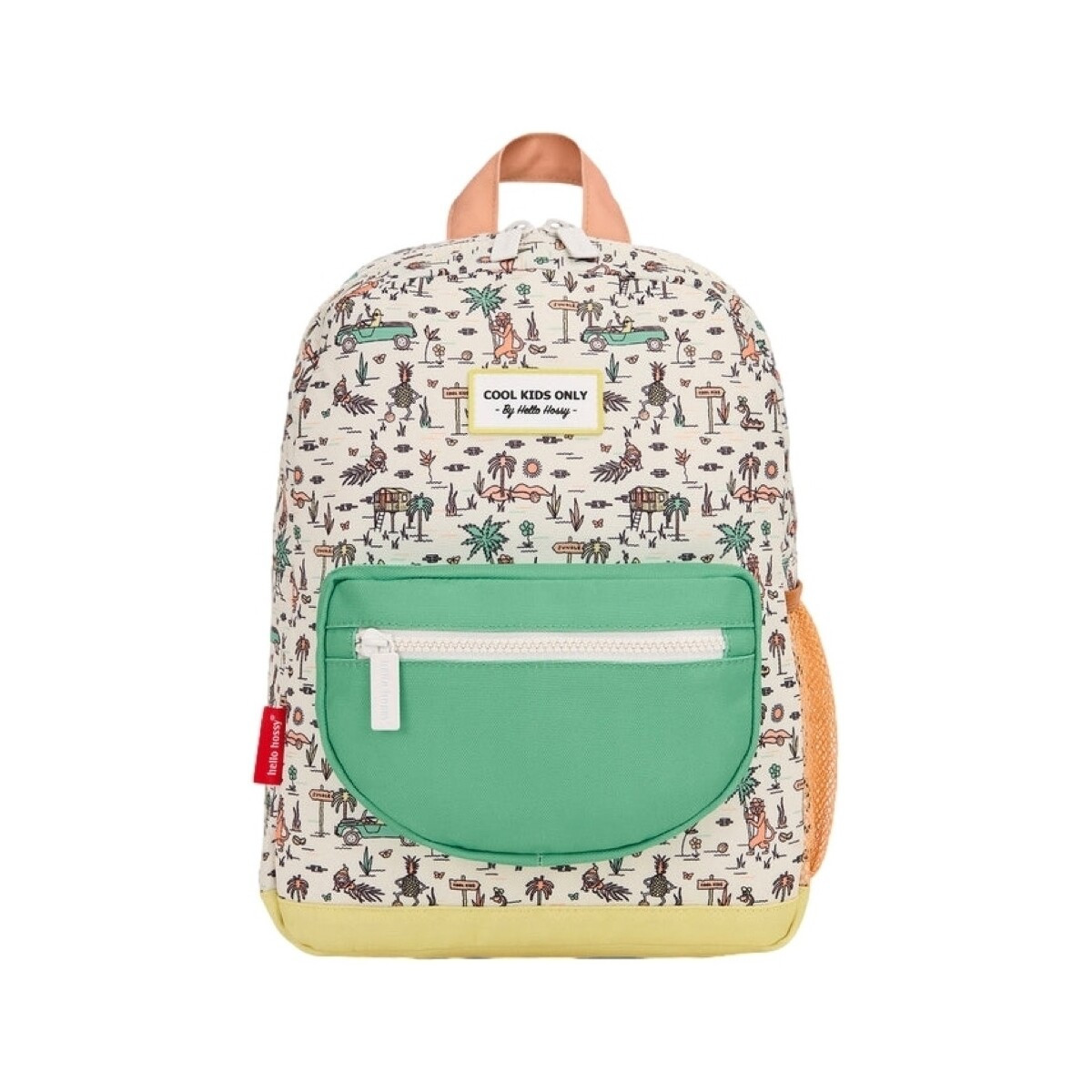 Hello Hossy  Jungly Kids Backpack - Beige/Vert Opaline  Bílá