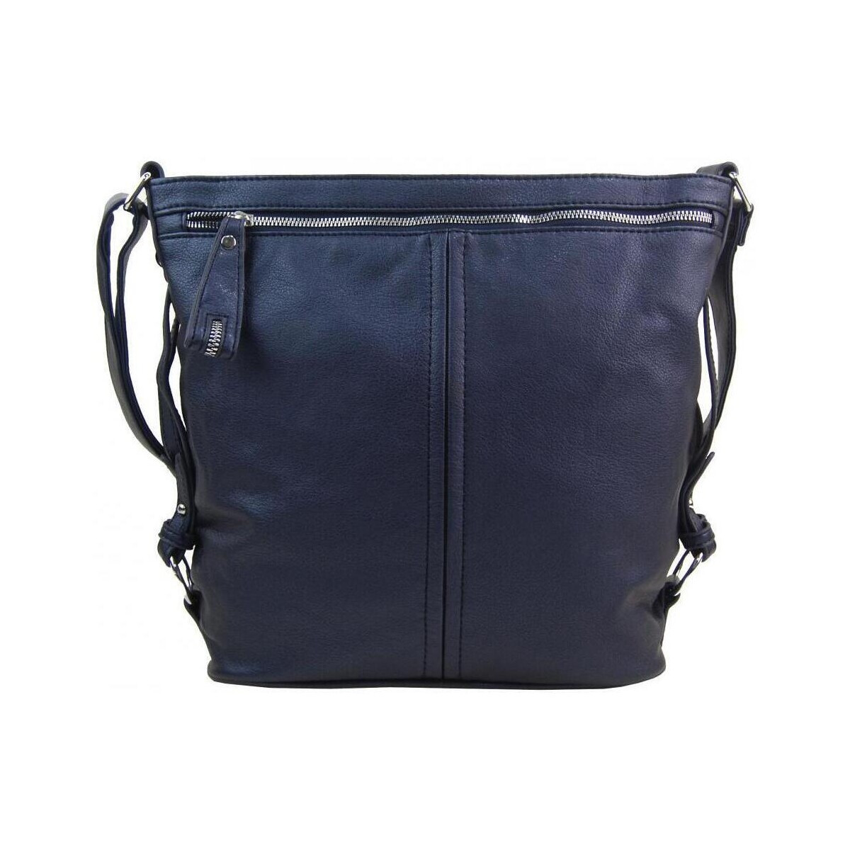 Mahel  Moderní velká crossbody kabelka 74-MH metalická modrá  Modrá