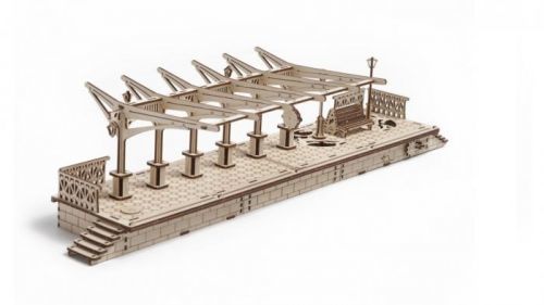 Dřevěná stavebnice 3D mechanické Puzzle Nádraží